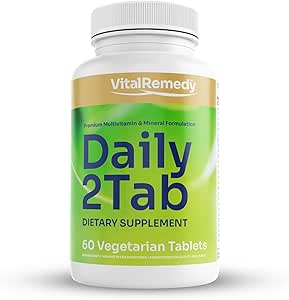[BRSRMY33CF7WADQ2] Daily2Tab - All You Need Multivitamin Plus Multimineral Formula. 26 Essential Nutrients for Women and Men, 60 Tablets