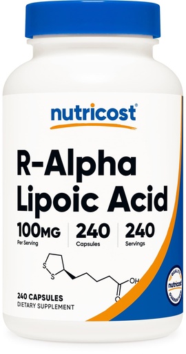 [BRSW2HA2OABBMF3F] Nutricost R-Alpha Lipoic Acid 100mg, 240 Capsules - Veggie Caps, Vegan, Non-GMO, Gluten Free