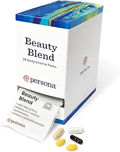 [BRSRAAQOAQIWYCTP] Persona Nutrition Beauty Blend Vitamin Pack for Hair, Skin & Nails (28 Pack) – Includes Hyaluronic Acid, Collagen, Borage with Saffron & Vitamin C