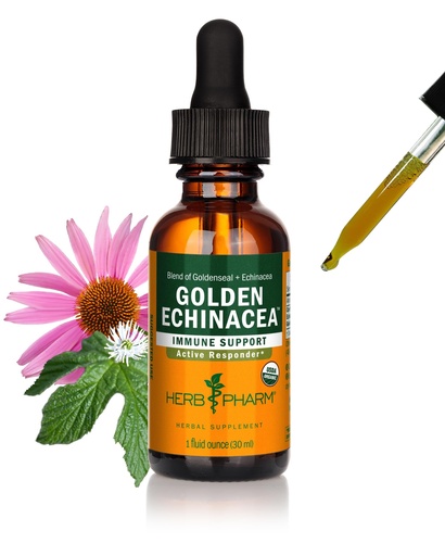 [BRSWIYTYC4CWIGT2] Herb Pharm Certified Organic Golden Echinacea Liquid Extract for Immune System Support - 1 Ounce (DGOLDEN01)
