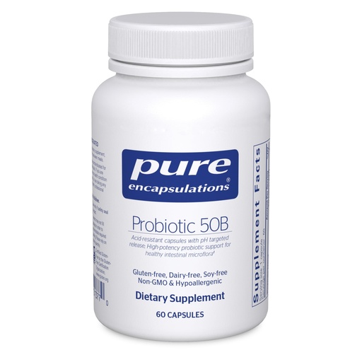 [BRSWIZD2DN4R63DE] Pure Encapsulations Probiotic 50B - Digestive Health Probiotic - Immune Supplement* - Acid-Resistant Capsules - Gluten Free & Non-GMO - 60 Capsules