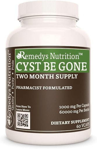 [BRSW22YKCF5R6ALD] Remedy's nutrition Cyst Be Gone | 1,000 mg, 60 Vegan Capsules Herbal Dietary Supplement | Two Month Supply