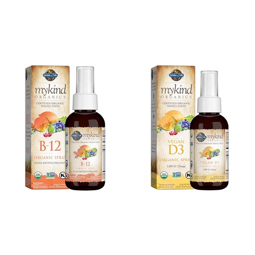 [BRSROAINOZ7QKFIU] Garden of Life Organics B12 Vitamin - Whole Food B-12 for Metabolism and Energy & Vitamin D3 Liquid 1000 IU Per Spray