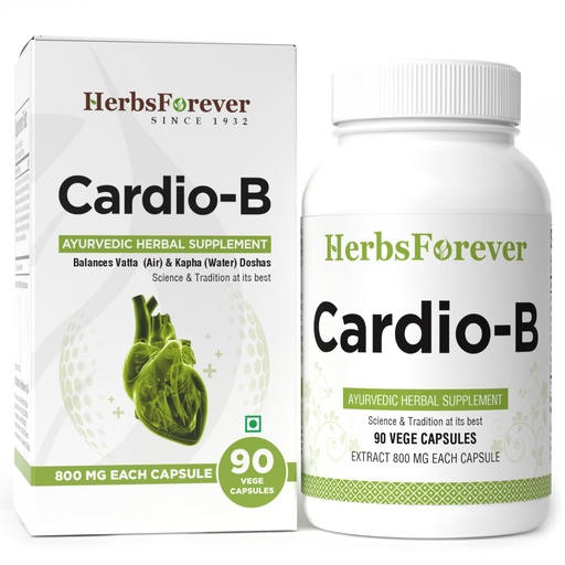 [BRSRMBQZOYFWGG3D] Herbsforever Cardio-B Ayurvedic Herbal Supplement 90 Vege Capsules 800 Mg Each