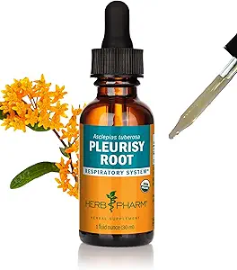 [BRSWIYYPCYORCFLY] Herb Pharm Certified Organic Pleurisy Root Liquid Extract for Respiratory System Support 1 Fl Oz