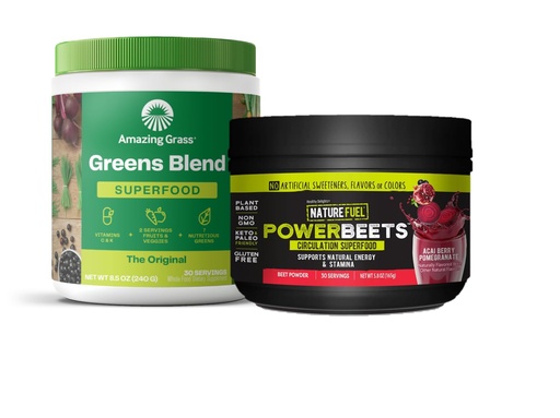 [BRSRA232BAFAOAI6] Amazing Grass Greens Blande Superfood: Super Greens Powder Smoothie Mix for Boost Energy, 30 Services & Nature Drivstoff Power Beets pulver, Beet Root pulver, støtte naturlig energi, 30 Serveringer