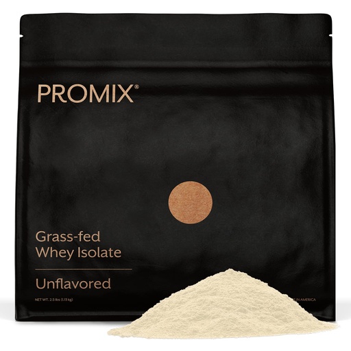 [BRSWEBLQBF4AOCDG] ProMix Nutrition Whey Protein Isolate Powder, 30g Grass Fed Whey Isolate, 6.6g BCAAs, Gluten Free, Keto Friendly, Unflavored - 2.5 Pound (Pack of 1)