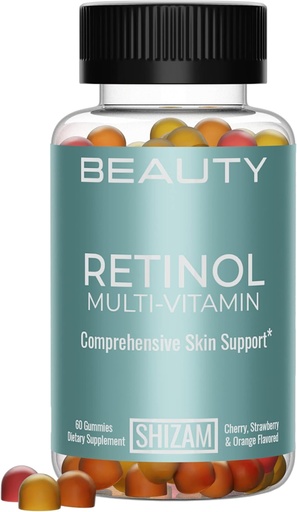 [BRSW2FD6OACWKFDK] SHIZAM Retinol Vitamin A Gummies, Gummy Vitamins for Clear Complexion & Glowing Skin: Anti-Aging Multi-Vitamin for Women: Collagen Booster: Pill/Pills Capsule/Capsules Supplement/Supplements Alt