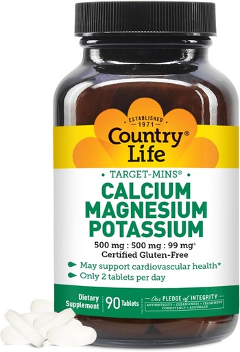[BRSWIYQ6CAHBMFL2] Country Life Calcium-Magnesium-Potassium - 90 Tablets