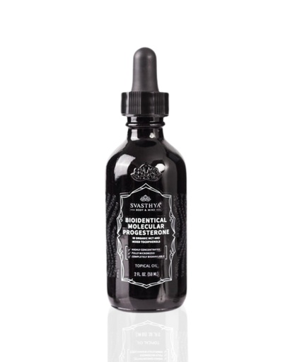 [BRSRMATQBMDQAAL6] Svasthya Body & Mind Molecular Progesterone Liquid - 5.5% Progesterone for Women Vitamin E Oil - 2 Fl Oz