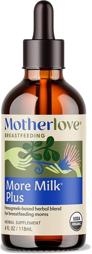 [BRSWIYYMAAPROEIV] Motherlove More Milk Plus Tincture (4 oz Value Size) Fenugreek-Based Lactation Supplement to Support Breast Milk Supply—USDA Certified Organic, Vegan, Kosher, Soy-Free