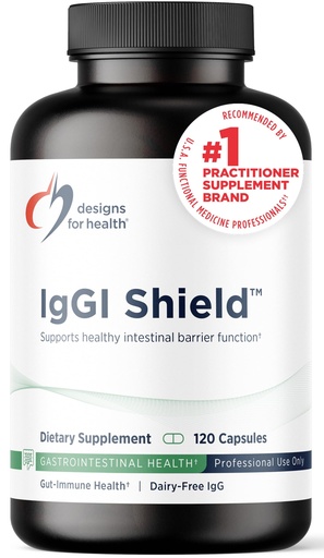 [BRSRAAAHPMNRYYL5] Designs for Health IgGI Shield - Gut Health & Immune Support Powder with Dairy-Free ImmunoLin Immunoglobulin and NAG - Help Bind & Remove Toxins and Fortify the Intestinal Barrier (120 Capsules)