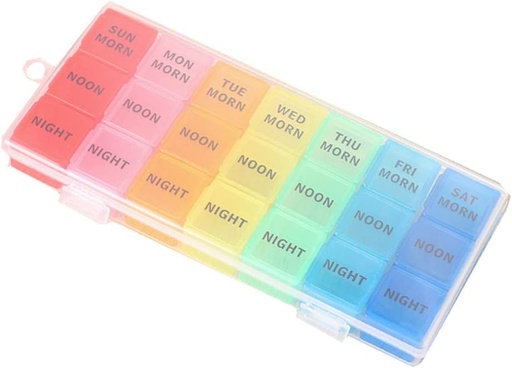 [BRSRMGATCUFWCFLL] Pill Case Pill Clear Organizer Box Pill Organizer 7 Day (3 Times a Day) Weekly Pill Box 21 Slots Medication Organizer with Push Button for Medication Clear Container Case