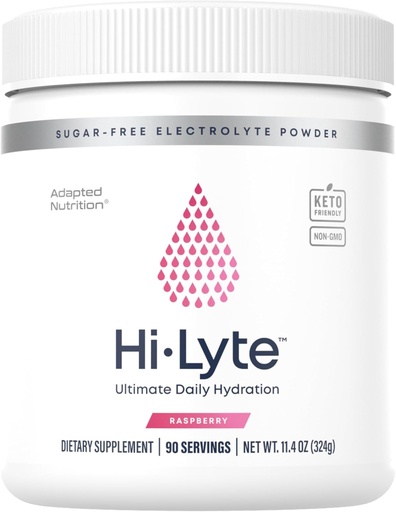 [BRSWYCQTCIBGGG3F] Hi-Lyte Raspberry Electrolyte Powder, Daily Hydration Supplement Drink Mix, 90 Servings  Glutenvrij Ondersteunt Keto Licht verfrissende smaak