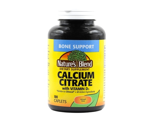 [BRSWIZQCCQBQIF32] Nature's Blend Calcium Citrate with D3 100 Cplts