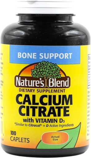 [BRSWIZQCCQBQIF32] Nature's Blend Calcium Citrate with D3 100 Cplts
