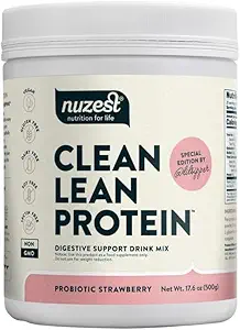 [BRSROFA7AQIGEFLV] Nuzest Bethany's Pantry Digestive Support Protein - Probiotics for Digestive Health – Strawberry - Clean Lean Protein - Premium Vegan Pea Protein Powder – Plant Based - 20 Servings, 1.1 lb