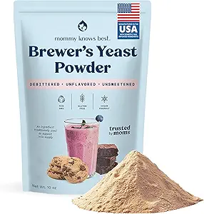 [BRSROGL5DMBB43L5] Mommy Knows Best Brewer's Yeast Powder for Lactation Support for Breastfeeding | Mild-Tasting, Debittered, Delicious in Lactation Cookies, Smoothies, Lactation Recipes, Gluten-Free, 10 oz
