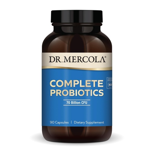 [BRSWIZYBO54BED3O] Dr. Mercola Complete Probiotics - 70 Billion CFU - Supports Immune, Digestive & Gut Health - Features 10 Strains - Shelf Stable - GMO-Free, Gluten-Free & Soy-Free - 90 Capsules (90 Servings)