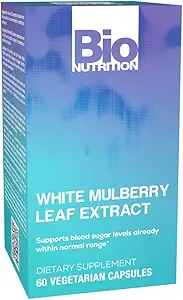 [BRSWKHY3CIIAAF33] Bio Nutrition White Mulberry Extract 60 Vegetarian Capsules | General Wellness | Rich in Antioxidants | Immune Boosting Properties | Supports Eye Health