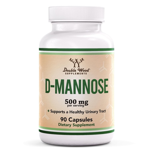 [BRSROAQQCFYRQHL3] D Mannose 500mg - 99.9% Purity Tested - for Urinary Tract Health and Bladder Lining, Helps UTI Prevention Vegan Safe, Non-GMO, Gluten Free, 90 Capsules by Double Wood