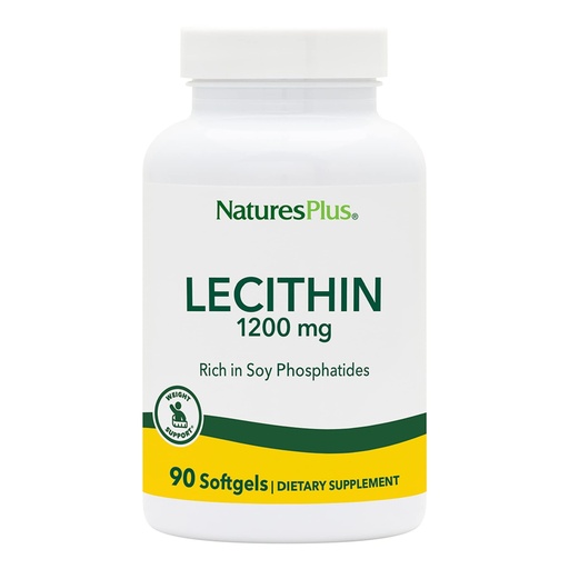 [BRSWIYAODIARYCD6] NaturesPlus Lecithin 1200 mg - 90 Softgels - Rich in Soy Phosphatides - Gluten Free - 90 Servings