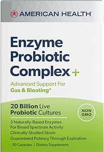 [BRSW2ZIPOAPAA3TV] AMERICAN HEALTH Enzyme Probiotic Complex Plus, 20 Billion Microorganisms - Clinically Studied Strain - Advanced Support for Gas & Bloating* - Non-GMO - 30 Capsules, 30 Total Servings