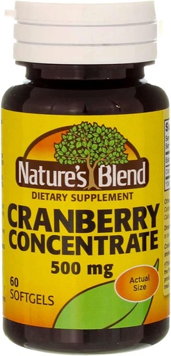 [BRSWKYALCIPBQYAV] Nature's Blend Cranberry Concentrate 500 Mg 60 Softgels Pack of 6