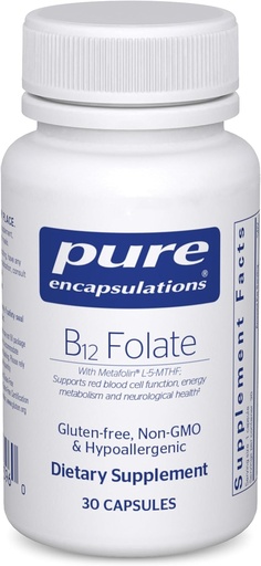 [BRSRMFAKDMFBQAA7] Pure Encapsulations B12 Folate - Energy Supplement to Support Nerves, Energy Metabolism & Cognitive Support* - with Vitamin B Folate as Metafolin - 30 Capsules