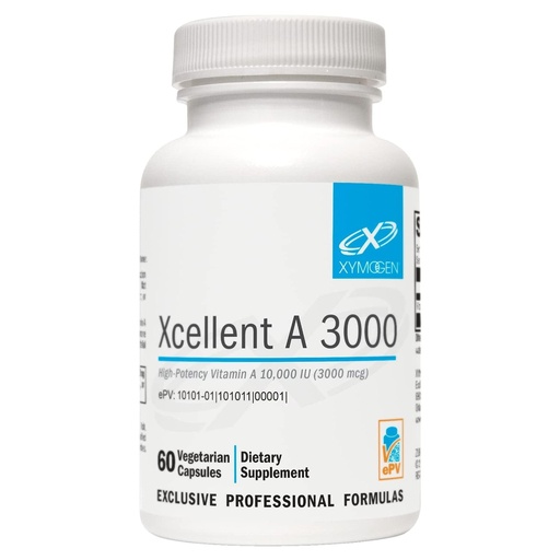 [BRSRMGQTCV5BAEQ2] XYMOGEN Xcellent A 3000 - Supports Immune Function, Cellular Health & Mucosal Surfaces - Vitamin A as Retinyl Palmitate - Vegetarian, Non-GMO & Gluten-Free - 60 Capsules