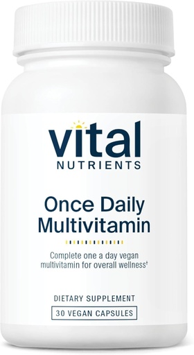 [BRSROAYRCQIRSFIZ] Vital Nutrients Once Daily Multivitamin - Vegan Multi for Women & Men - Allergen-Free - 19 Essential Vitamins + Antioxidants for Eye and Heart Health - Gluten, Dairy & Soy-Free - 30 Capsules