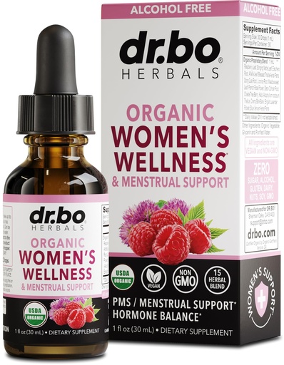 [BRSROCA6CENR6ALA] Hormone Balance for Women & PMS Relief - Women's Wellness Organic Hormonal Balance Supplements Liquid Drops & Menstrual Cramp Period Support - Raspberry Leaf, Chasteberry, Black Cohosh Supplement 1 Oz