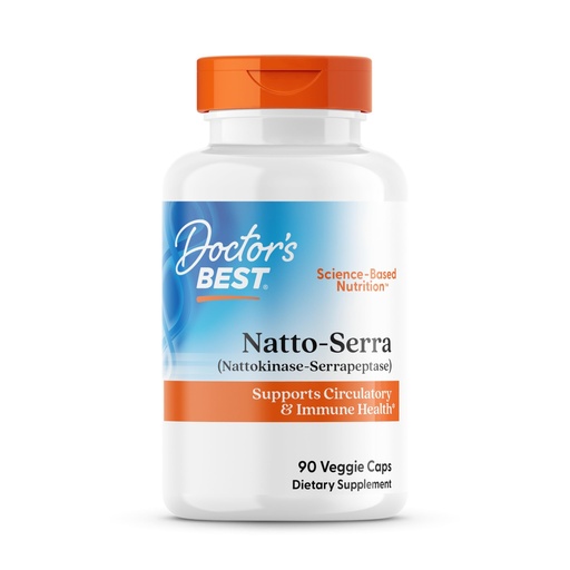 [BRSWIFQLAYPQAHLI] Doctor's Best Natto Serra for Men & Women - Nattokinase and Serrapeptase Enzyme Supplement, Caps for Circulatory & Immune Health Support, Optimal Digestive Absorption, Non GMO, Vegan - 90 Veg Capsules