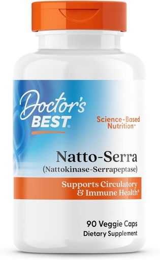 [BRSWIFQLAYPQAHLI] Lääkärit Best Natto-Serra, tukee Circulatory & Immunomy Health, ei-GMO, Vegan 90 Veggie Caps