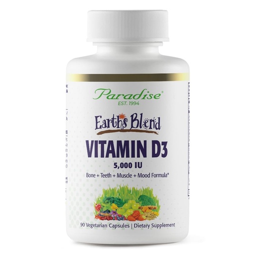[BRSWGZ32AR5QAHYU] Paradise Herbs Earth's Blend Vitamin D3, Superfoods Base of Probiotics and Organic Alkalizing Greens, Veggies & Berries, 90 Vegetarian Capsules