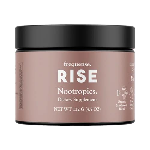 [BRSRAZQ3BF6QOH3P] FREQUENSE - Rise Nootropic Tub - Mango Lemonade Flavor - Supports Brain Performance & Clarity - with Mushrooms, B Vitamins & Green Coffee - 132g