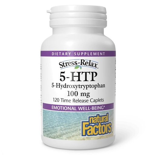 [BRSWIEDQAYHRODT2] Natural Factors, Stress-Relax 5-HTP 100 mg, Pharmaceutical-Grade Supplement, Supports Sleep & Emotional Well-Being, 120 Count (Pack of 1)