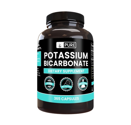 [BRSWYFA5BEORU3DB] Pure Original Ingredients Potassium Bicarbonate (365 Capsules) No Magnesium Or Rice Fillers, Always Pure, Lab Verified