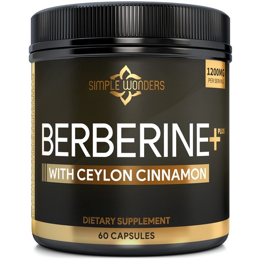 [BRSWYYYLA56RUAYV] Berberine 1200mg HCL Plus Ceylon Cinnamon Capsules - Metabolic & Immune Support Berberine Supplement, AMPK Metabolic Activator Complex, Cardiovascular Support - Berberine HCL 1200 mg Capsules