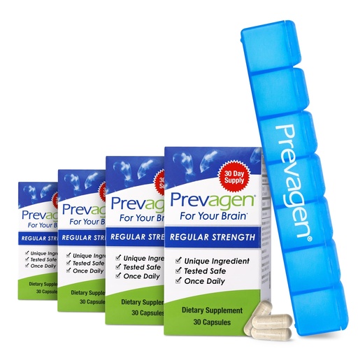 [BRSWKGYHB57BSFTU] Prevagen Regular Strength - 120 Capsules (4 Month Supply) | Formulated for Your Brain | 10mg of Apoaequorin Plus Vitamin D3 with 7-Day Pill Minder