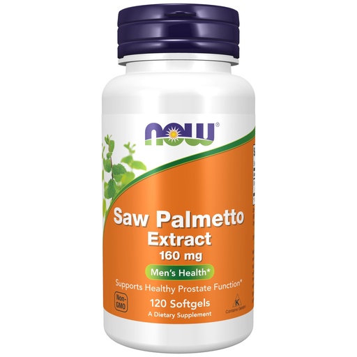 [BRSWIY34AEOBEF3M] NOW Foods Supplements, Saw Palmetto Extract (Serenoa repens) 160 mg, Men's Health*, 120 Softgels