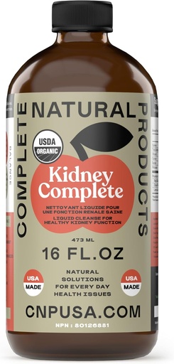 [BRSROCD3AQMRY2DA] מוצרי טבע שלמים Kidney Complete - 16oz Glass Bottle, Kidney Cleanse