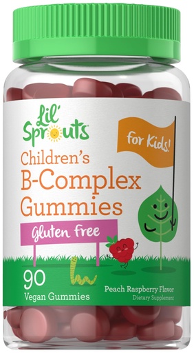 [BRSROCAPOV5WMALO] Carlyle Kids B Complex Gummies | 90 Count | with Vitamin B1, B2, B6, B12, and Ashwagandha Extract | Peach Raspberry Flavor | Vegan, Non-GMO & Gluten Free Supplement | Lil' Sprouts