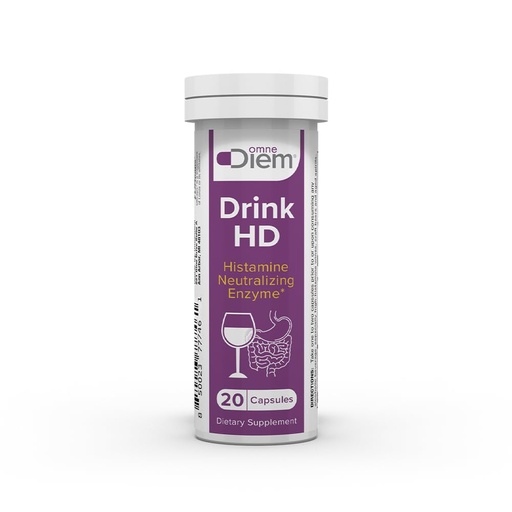 [BRSRMZQROF7WCYD4] OmneDiem Drink HD Dietary Supplement: Natural Histamine Neutralizing & Digesting Enzyme – Diamine Oxidase DAO, 20 Capsules
