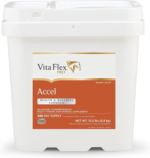 [BRSWG2TYOR5AYFI2] Vita Flex Pro Accel Health & Wellness Formula, Horse Supplement, 15 Pounds, 240-Day Supply