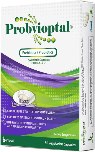 [BRSWYCQNCN5GCHQV] Probvioptal, 30 Capsules, Probiotics & Prebiotics, Duocap, 1 Billion CFU, Gluten Free