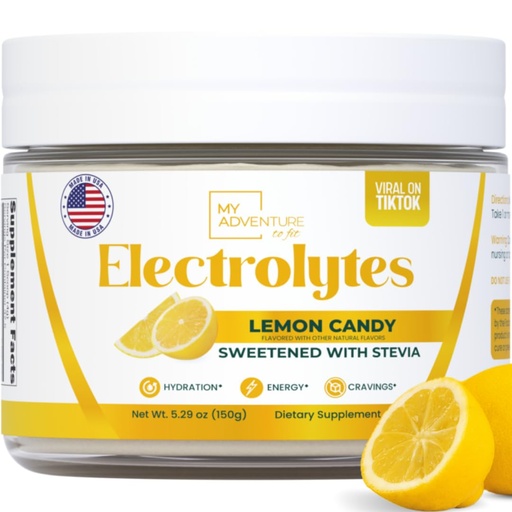 [BRSROAIFPMCQOELK] Zero Sugar - Lemon Candy Electrolytes Powder - Refreshing Hydration - Caffeine Free Energy with All Natural Ingredients - Vegan, Keto & Paleo - Sugar Free Electrolytes Powder Drink Mix - 37 Servings