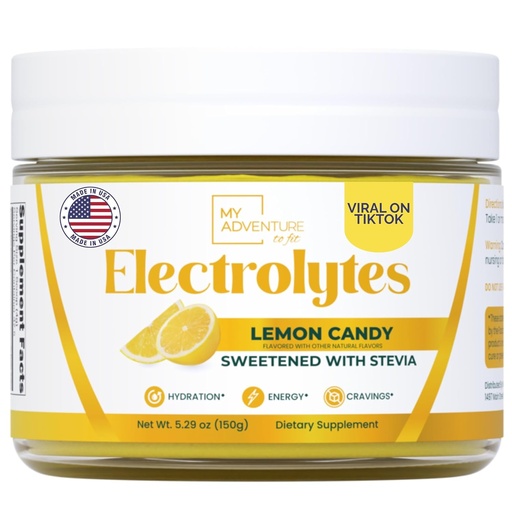 [BRSROAIFPMCQOELK] Zero Sugar - Lemon Candy Electrolytes Powder - Refreshing Hydration - Caffeine Free Energy with All Natural Ingredients - Vegan, Keto & Paleo - Sugar Free Electrolytes Powder Drink Mix - 37 Servings