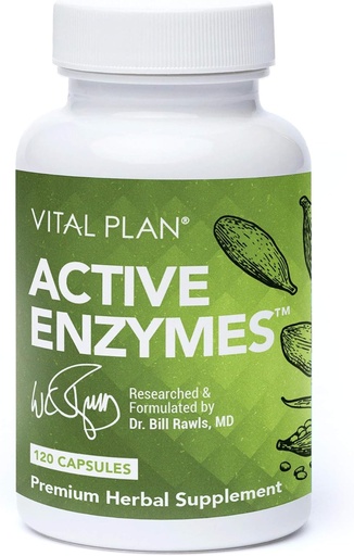 [BRSWYHY7B55RQ2QY] Vital Plan Active Enzymes Supplement by Dr. Bill Rawls - Digestive Enzymes for Gut Health & Digestion - Protease, Bromelain, Lactase, Amylase & Lipase (120 Capsules)
