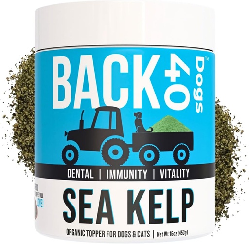 [BRSRMCACO4FGOC34] Organic Kelp Powder for Dogs, Dried Sea Kelp Supplement for Thyroid Function, Dental Health, Immune Support, Digestion, Skin & Coat - Iodine Rich - Multivitamin for Cats & Dogs 16oz - Made in USA